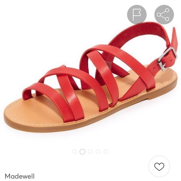 Madewell | Shoes | Madewell The Boardwalk Red Strappy Sandals | Poshmark